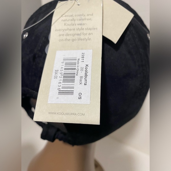 UGG KOOLABURRA Faux Suede Faux Fur Lined Baseball Cap Hat One Size Black New!! - Picture 3 of 10